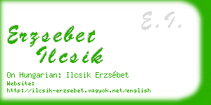 erzsebet ilcsik business card